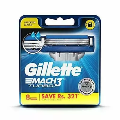 Gillette Mach3 Mach 3 Turbo Men's Shaving Blades For Razor - 8 Cartridges New • $59.24