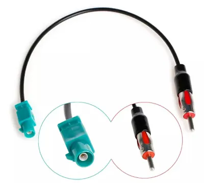 Fakra Male To DIN Male Plug Car Radio Aerial Adapter Antenna Cable AM/FM DAB • £5.95