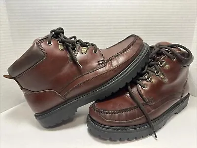 Cabela’s Lace Up Work Boots  Burgundy Leather Men Sz 10.5M BMW-6 • $26.87