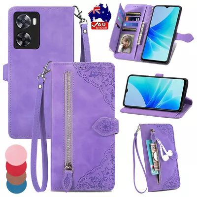 ZIP Wallet Case Flip Leather Cover Fr OPPO A79 A38 A78 A77 A57 A17 A96 Reno 11 F • $14.99