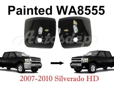 W8555 Black Front Bumper Cap Lh & Rh Fits Silverado 2500HD 2007-2010 W/Fog Hole • $98.29