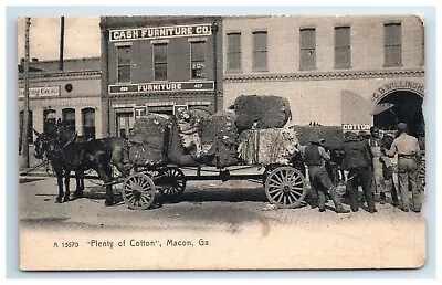 Postcard Plenty Of Cotton Macon Georgia Street Scene Horse Cart Black Workers • $19.95