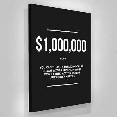 1 Million Dollar Definition Wall Art Motivational Office Decor Money Modern Art • $49.95