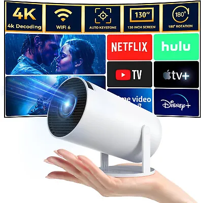 2024 4K 1080P LED Projector Wifi Home Theater Cinema 3D Video For Android Laptop • £92.99