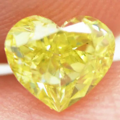 $895 • Buy Loose Yellow Diamond Fancy Color Heart Shape 0.76 Carat VS2 Enhanced For Wedding