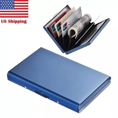 Men Stainless Steel RFID Blocking Credit Card ID Holder Slim Money Travel Wallet • $8.54