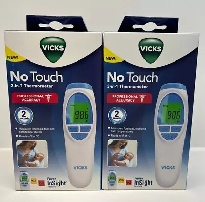 2X Vicks Forehead No Touch 3-in-1 Thermometer • $22.50