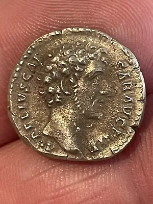 Ancient Roman Silver Denarius Coin Marcus Aurelius Rome 164-180ad 17mm 2.4grams • $1.23