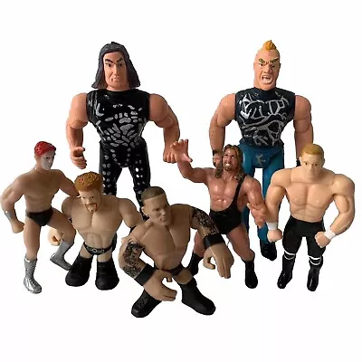 WWE WCW Vintage Figure Lot X 7 Bootleg Sting 1999 Giant 1998 Triple H Wrestlers • $29.95