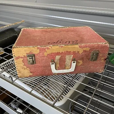 Dovetail Wooden Suitcase Vintage Needs Work Wood Mid Century • $29.95