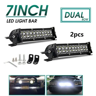 2x 7INCH 400W LED WORK LIGHT BAR SPOT OFFROAD ATV FOG TRUCK LAMP 4WD 12V 6  • $33.19