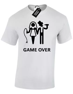 Game Over Mens T Shirt Funny Wedding Bride Groom Design Gift Present Joke Humour • £8.99