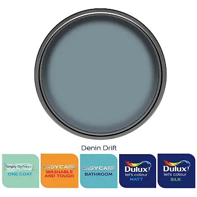 £30.99 • Buy Dulux Paint Denin Drift Matt Or Silk Emulsion Various Finishes 2.5 Litres