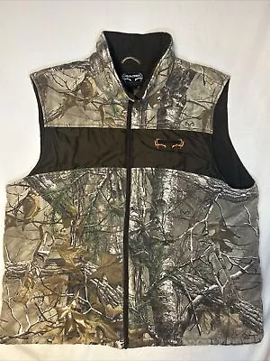 Vintage Realtree Xtra Mens Vest Puffer Full Zip Camo Hunting Fleece Lined XL • $31.95