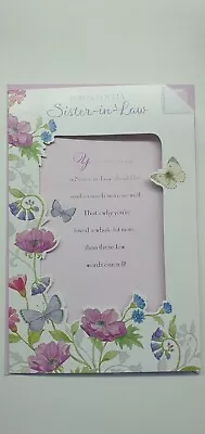 9 ×6 Size Sister In Law Birthday Card.Die-cut With A 2 Page Coloured Insert And  • £2.99