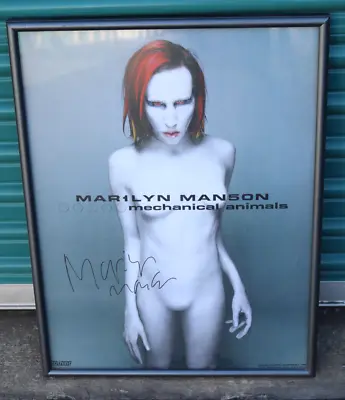 Vintage 1998 Marilyn Manson Mechanical Animals Album Cover Poster Signed Framed • $445