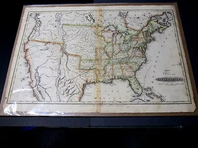 1826 MAP Of The UNITED STATES Oregon Territory Mexico Texas No Canada America • $409.95