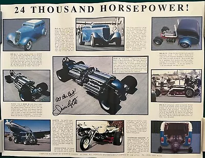 1996 Drag Racing Poster Signed Jim Lytle 24 THOUSAND HORSEPOWER Poster 19 X 25 • $20