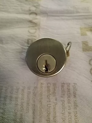 Schlage 1-1/4  Mortise Cylinder C Kwy 626 Sat Chrome  2 OEM Nickel Silver Keys • $12