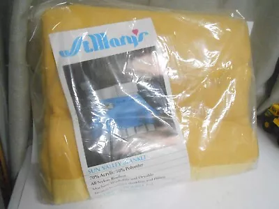 Vintage St Mary's Sun Valley Acrylic Nylon Blanket Twin/Full Gold/Yellow Twin • $29.95