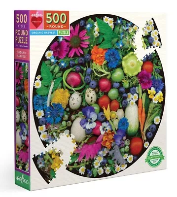 Eeboo 500 Piece Round Jigsaw Puzzle - Organic Harvest • $35