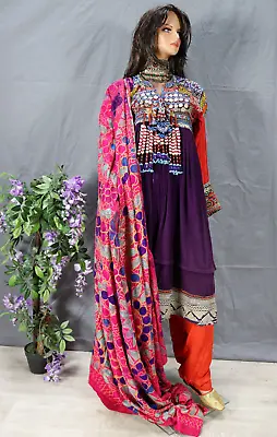 Vintage Afghanistan Ethnic  Traditional Dress Costume Nomaden Afghan Kleid No-B • $695