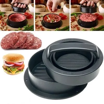 3 In 1 Stuffed Burger Press Hamburger Maker ABS Plastic Beef Patty BBQ • £7.99