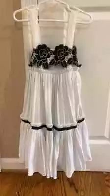 Monnalisa Dress Size 6 Girls Orig $300 White With Black Flowers • $60