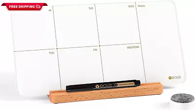 Desktop Glass Weekly Planner Whiteboard With Detachable Wood StandSmall Portabl • $34.71