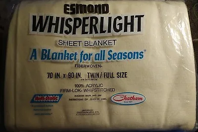 Vintage Chatham Esmond Yellow All Season Sheet Blanket Twin Full 70 X90  NOS  • $28