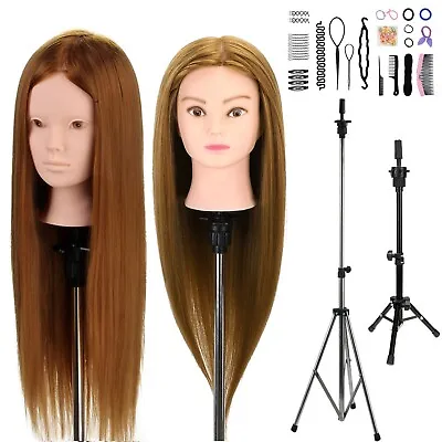 24'' Salon Long Training Head Make-up Mannequin Doll Clamp Hairdressing Practice • £8.59