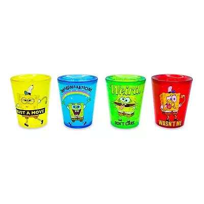 SpongeBob SquarePants Rainbow 1.5-Ounce Plastic Freeze Gel Mini Cups | Set Of 4 • $14.99