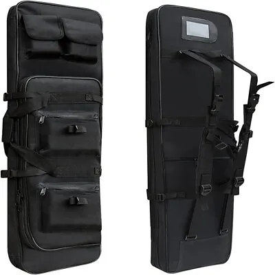 Tactical Hunting Shooting Padded Carry Case Air Gun Slip Bag Backpack 47  Black • £18.98