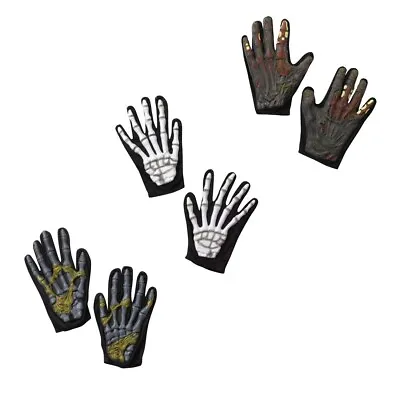 Skeleton Zombie Hand Gloves Stretch Fabric Adult Mens Women Halloween Costume • $4.95