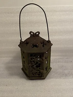 Japanese - Asian Antique Cast Iron Butterfly Garden Lantern. • $219.95