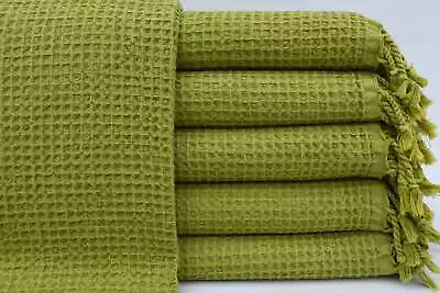 Towel Chic Shawl 32 X63  Bath Towel Waffle Towel Pistachio Green Towel • $28.50