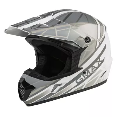 Gmax MX-46 Mega Matte White/Silver Off Road Helmet Youth Sizes SM - LG • $54.99