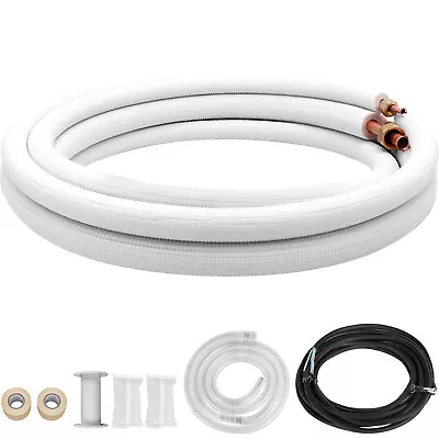 1/4 X1/2  16ft Copper Ductless Mini Split Line AC Connection Set Insulated Kit • $64.99