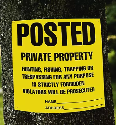 Posted Signs No Trespassing No Hunting Signs (100 Pack) Posted Signs No Hunting • $31.02