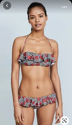 Moschino Red Womens Two Piece Ruffle Cherry Swimwear Size Large • $87