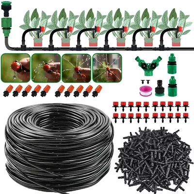 100ft Drip Irrigation System Garden Plant Self Watering Hose Micro Sprinkler Kit • $20.79