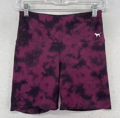 VICTORIA'S SECRET PINK Shorts Small Yoga Tie Dye Stretch Athletic Workout Purple • $13.99