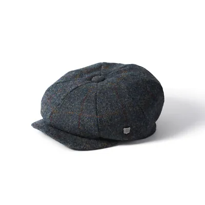 Failsworth Carloway 100% Wool Harris Tweed Cap Dark Green Check 57cm - 7 • £21.54