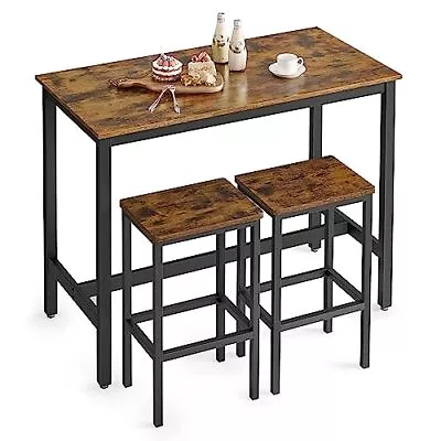Bar Table Set With 2 Bar Stools Dining Table Set Kitchen Counter With Bar ... • $138.43
