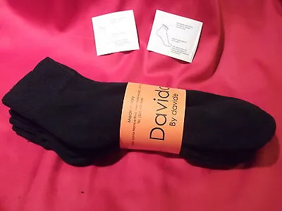 Mens Socks Ankle/quarter Diabetic 100% Cotton Made In Italy 3 Pairs Black 10-13 • $9.50