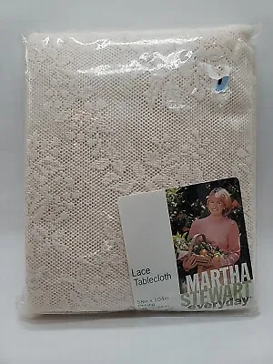Martha Stewart Everyday Lace FABRIC Tablecloth Oblong Ivory 58  X 104   USA  NIP • $24.83