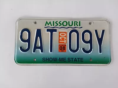 2008 Missouri License Plate 9AT 09Y Show Me State • $14.99