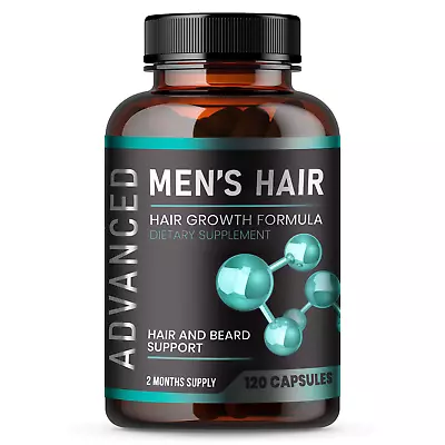 Hair Growth Vitamins For Men - Anti Hair Loss Pills. Regrow Hair & Beard.120caps • $27.91