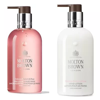 Molton Brown London Delicious Rhubarb & Rose Fine Liquid Hand Wash & Lotion 10oz • $54.95