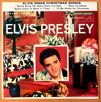 Elvis Presley   ELVIS SINGS CHRISTMAS SONGS    RCA EPA-4108 45RPM RARE EX COVER • $64.99